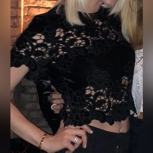 Saylor Velvet Top with Embroidery